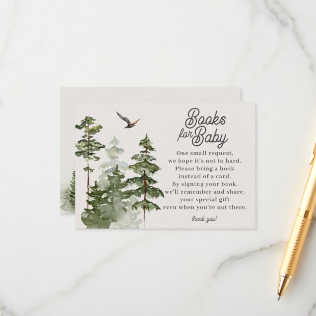 Waldwaldbücher für die Kinderschutzkarte Begleitkarte (Vorderseite/Rückseite Beispiel)