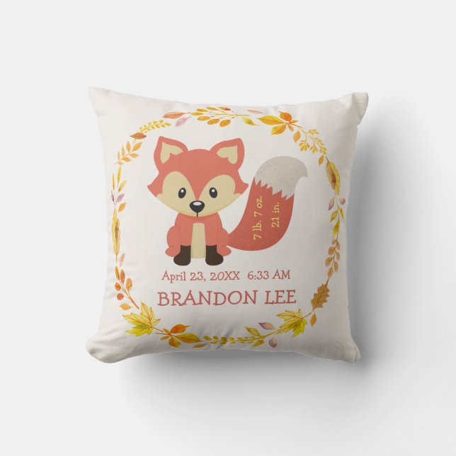 WaldwaldKinderzimmerFox Geburts-Notfall-Baby-| Kissen (Vorderseite)
