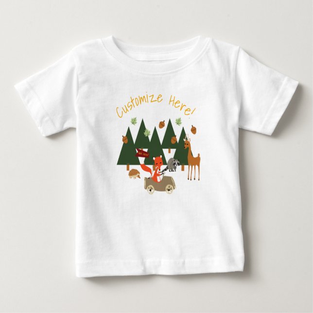 Waldwaldtier-Geburtstags-Shirt Baby T-shirt (Vorderseite)