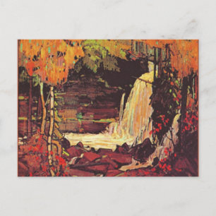 Waldwasserfall, Kunstmalerei, Postkarte