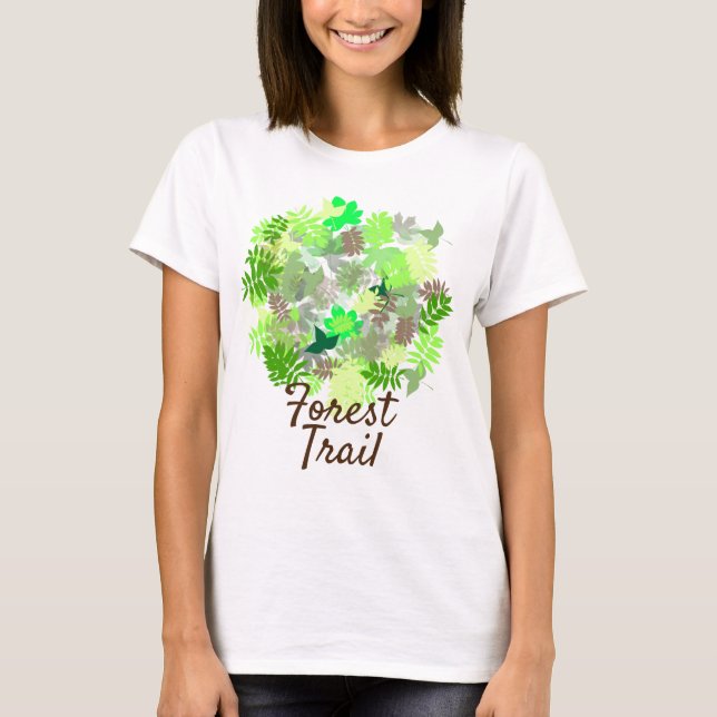 Waldweg Blätter T - Shirt (Vorderseite)