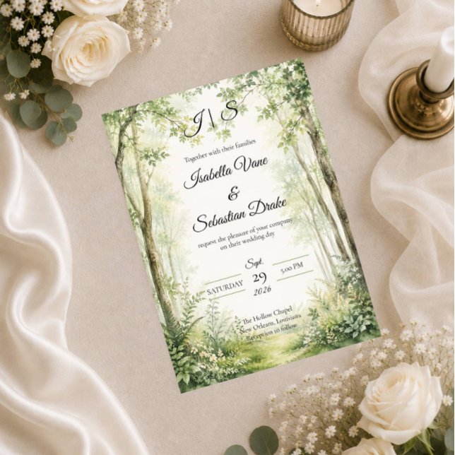 Waldweg-Hochzeit Einladung (Von Creator hochgeladen)