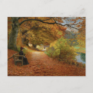 Waldweg im Herbst Hans Andersen Brendekilde Postkarte
