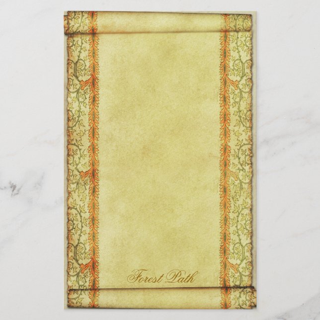 Waldweg - mittelalterliches Briefpapier (Vorderseite)