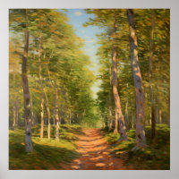Waldweg, umgeben von üppiger Vegetation