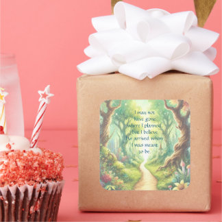 Waldweg und Kostenvoranschlag Quadratischer Aufkleber