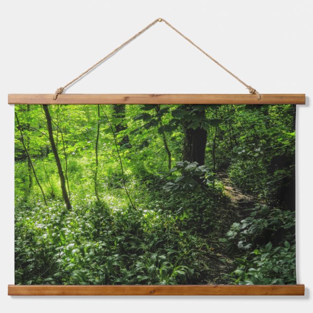 Waldweg Wandteppich Mit Holzrahmen (Vorne)