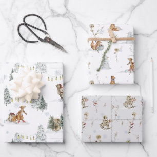 Waldweihnachten Weihnachten Geschenkpapier Set