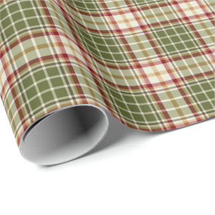 Waldweihnachtskariertes Muster Geschenkpapier