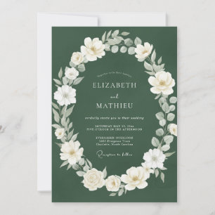 Waldweiße Blütenhochzeit Einladung