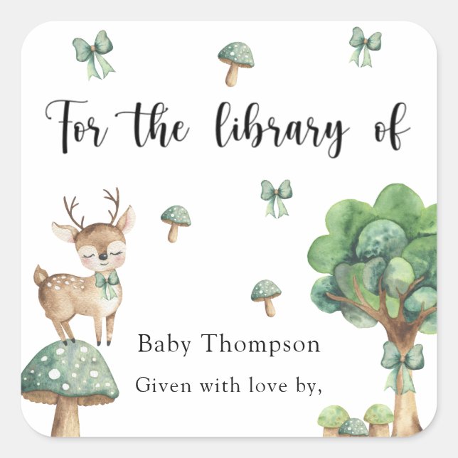 Waldwild - für die Bibliothek Quadratischer Aufkleber (Vorderseite)