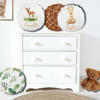 Waldwild individuelle Name Rundes Kissen