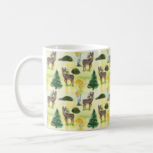 Waldwild Wasserfarbe Kaffeetasse (Links)