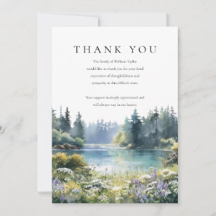 Waldwildblumen See Trauer Beerdigung Dankeskarte