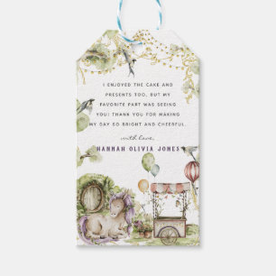 Waldzirkus Unicorn Geburtstagsparty Danke Geschenkanhänger