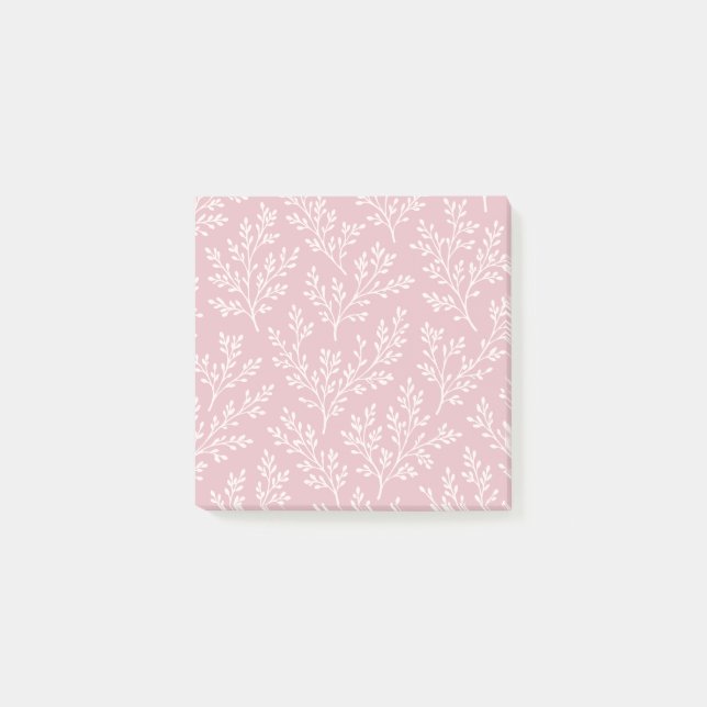 Waldzweige Neutral - Gedämpfte Rose Post-it Klebezettel (Vorderseite)