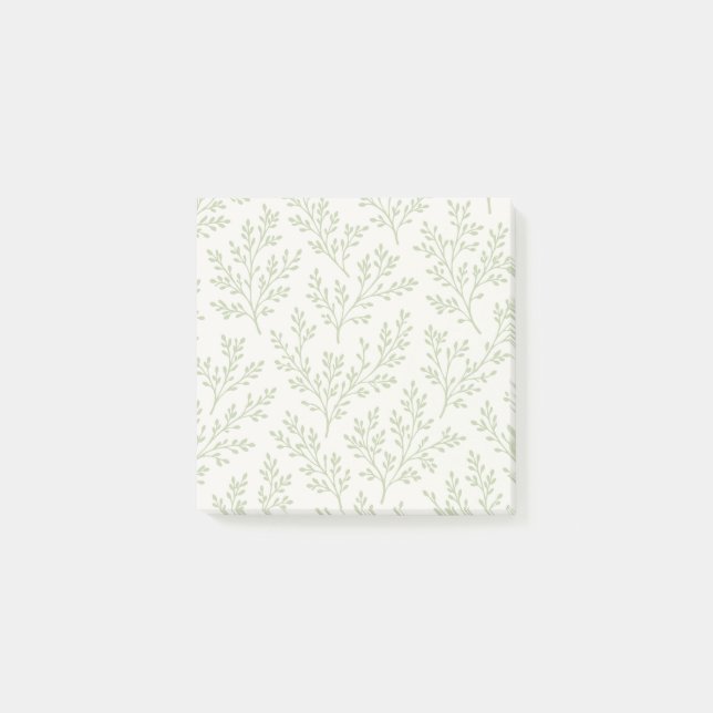 Waldzweige Sanfte Olive - Neutral Post-it Klebezettel (Vorderseite)