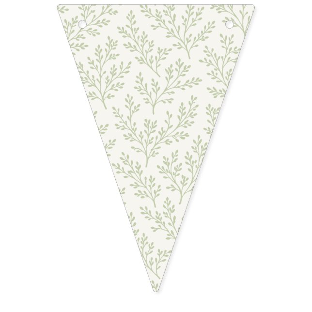 Waldzweige Sanfte Olive - Neutral Wimpelkette (Erste Fahne)