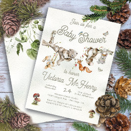 Waldzweigtiere Boho Baby Shower Einladung