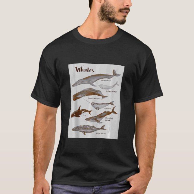 Wale Art Whale Sea Säugetiere Meeressäugetiere T-Shirt (Vorderseite)