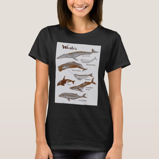 Wale Art Whale Sea Säugetiere Meeressäugetiere T-Shirt (Vorderseite)