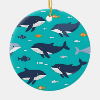 Wale Delfine Muster Ozean Keramik Ornament