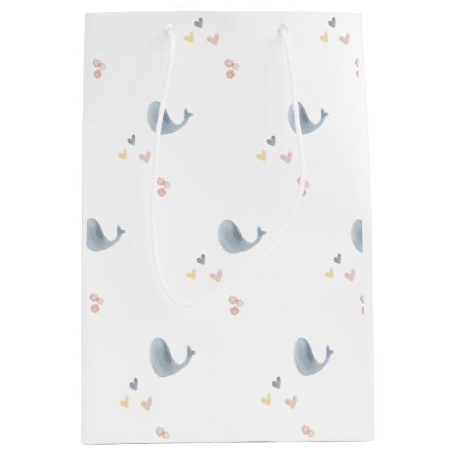 Wale & Herz-Geschenktasche Mittlere Geschenktüte (Vorderseite)