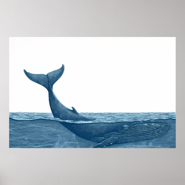 Wale im Ozean Klein Poster (Vorne)