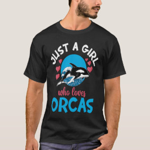 Wale Just a Girl Liebe Orcas Orca Ozean T-Shirt