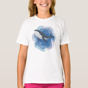 Wale & Korallen in Ocean Paper Art Illustration T-Shirt