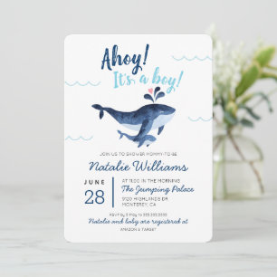 Wale Nautical Under Sea Baby Shower Einladung