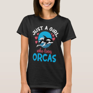 Wale Nur Ein Mädchen Das Orcas Orca Ozean Liebt T-Shirt