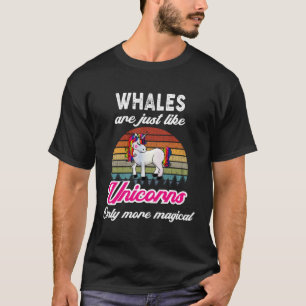Wale Retro Einhorn Vintage Sonnenuntergang T-Shirt