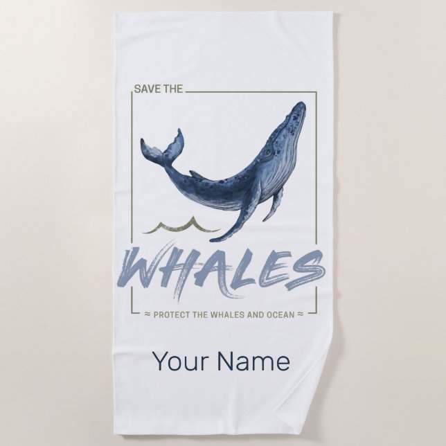 Wale schützen Wale und Meereswasser Strandtuch (Vorderseite)