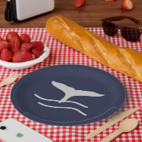 Wale Schwanz Kontur Navy und Gray Porcelain Servin