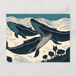 Wale Sea Ocean Nova Scotia Reisen Camping Postkarte
