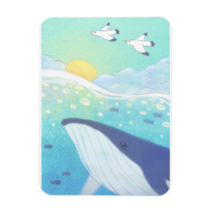 Wale, Seagulls und Illustrationen im Sommer des Oz Magnet