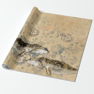 Wale und abstrakte Blumen Geschenkpapier
