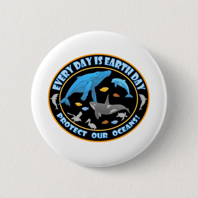 Wale und Delphine Button (Vorderseite)