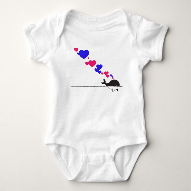 Wale und Herz Baby Strampler (Vorderseite)