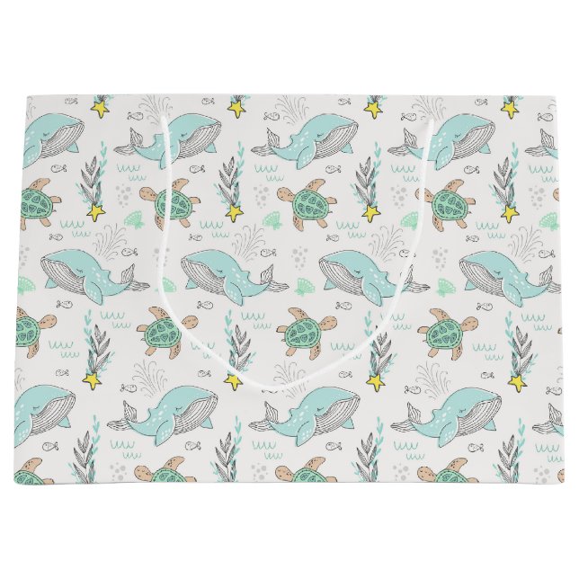 Wale und Schildkröten Große Geschenktüte (Vorderseite)