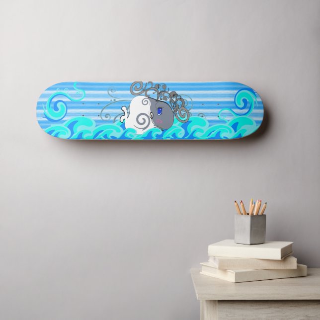 Wale und Wale Skateboard (Wandkunst (Horz))