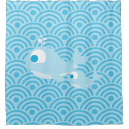 Wale und Waves Duschvorhang