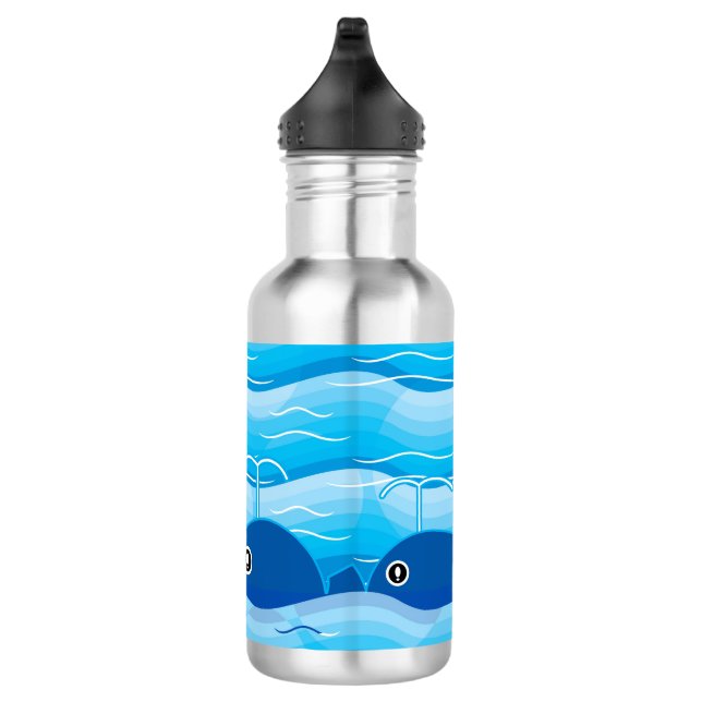 Wale und Wellen Edelstahlflasche (Rechts)