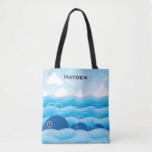 Wale und Wellen Ozean Blau Personalisiert