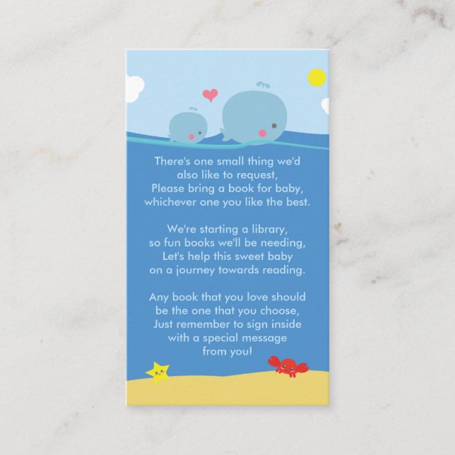 Wale unter dem Meer bringen eine Buchdusche ein Begleitkarte (Vorderseite)