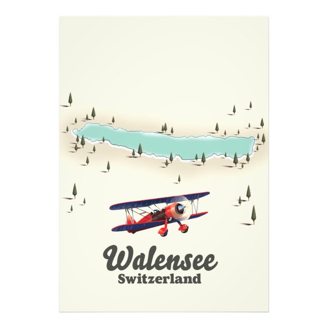 Walensee Schweiz Karte Fotodruck (Vorne)