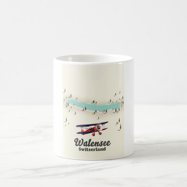 Walensee Schweiz Karte Kaffeetasse (Mittel)