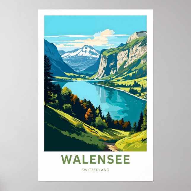 Walensee Schweiz Reisen Print Poster (Vorne)