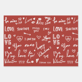 Walentine 19" x 29" Papierblätter, Matte Geschenkpapier Set
